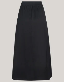 Satijnen Maxi Rok Zwart