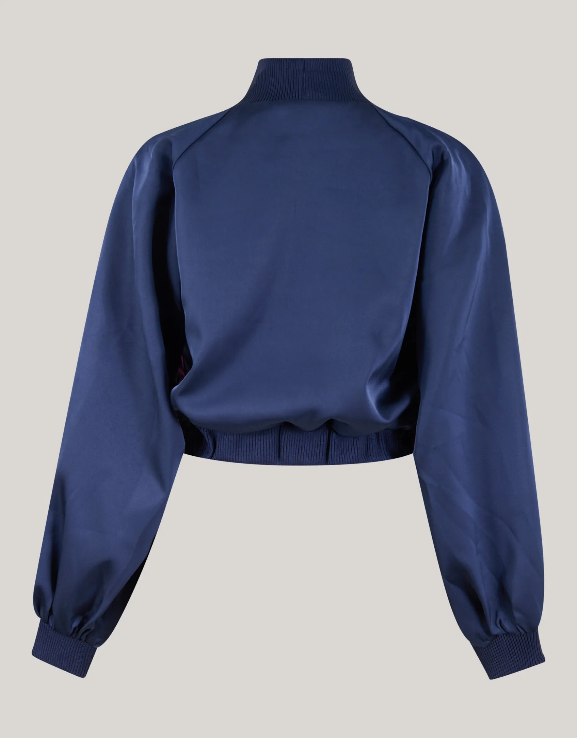 Satijnen Overslag Blouse Donkerblauw