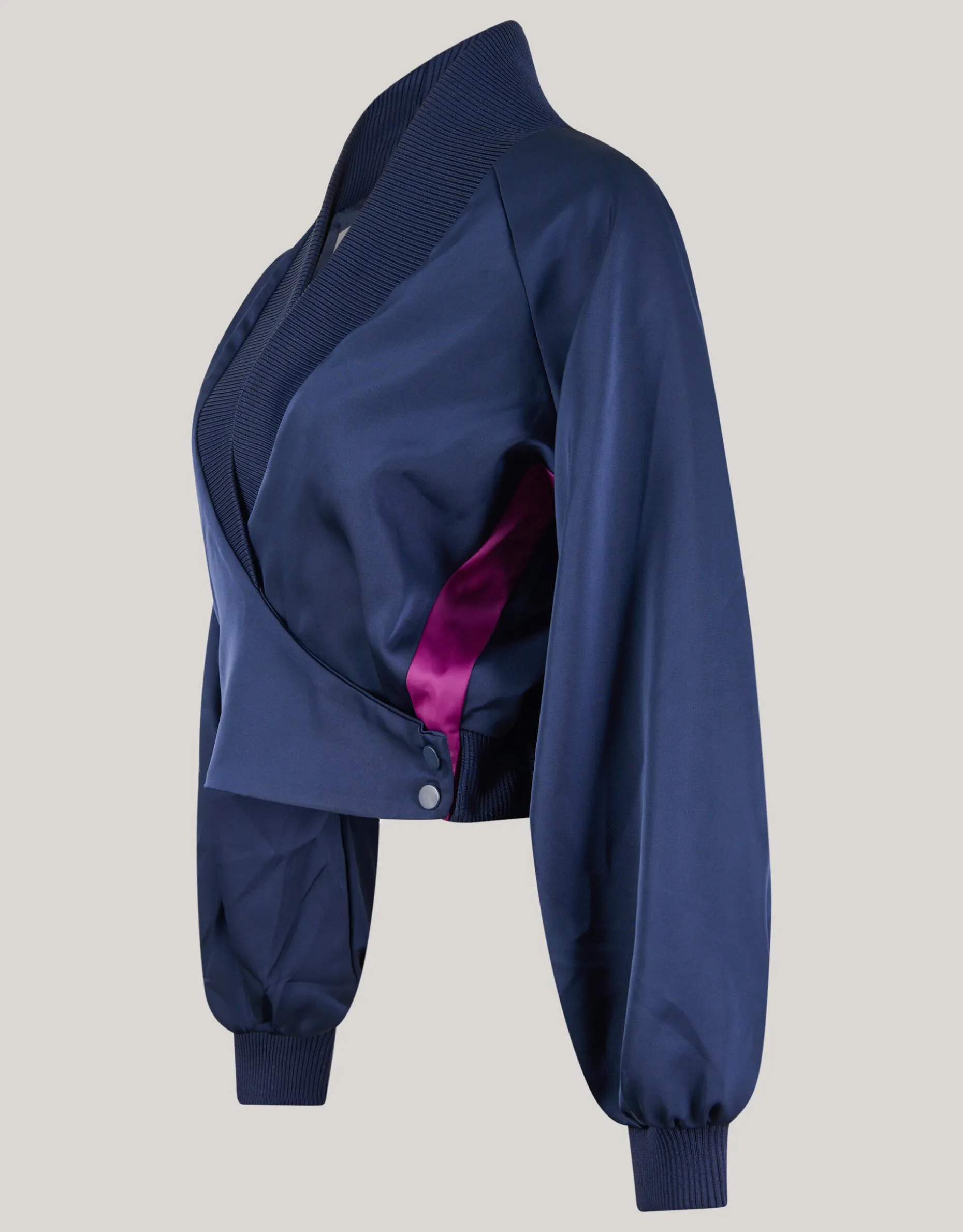 Satijnen Overslag Blouse Donkerblauw