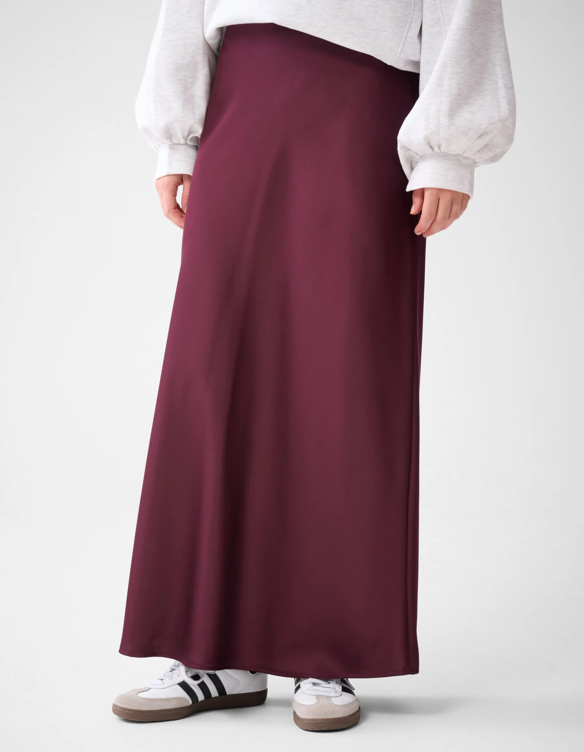 Satijnen Rok Donkerrood By Lonneke