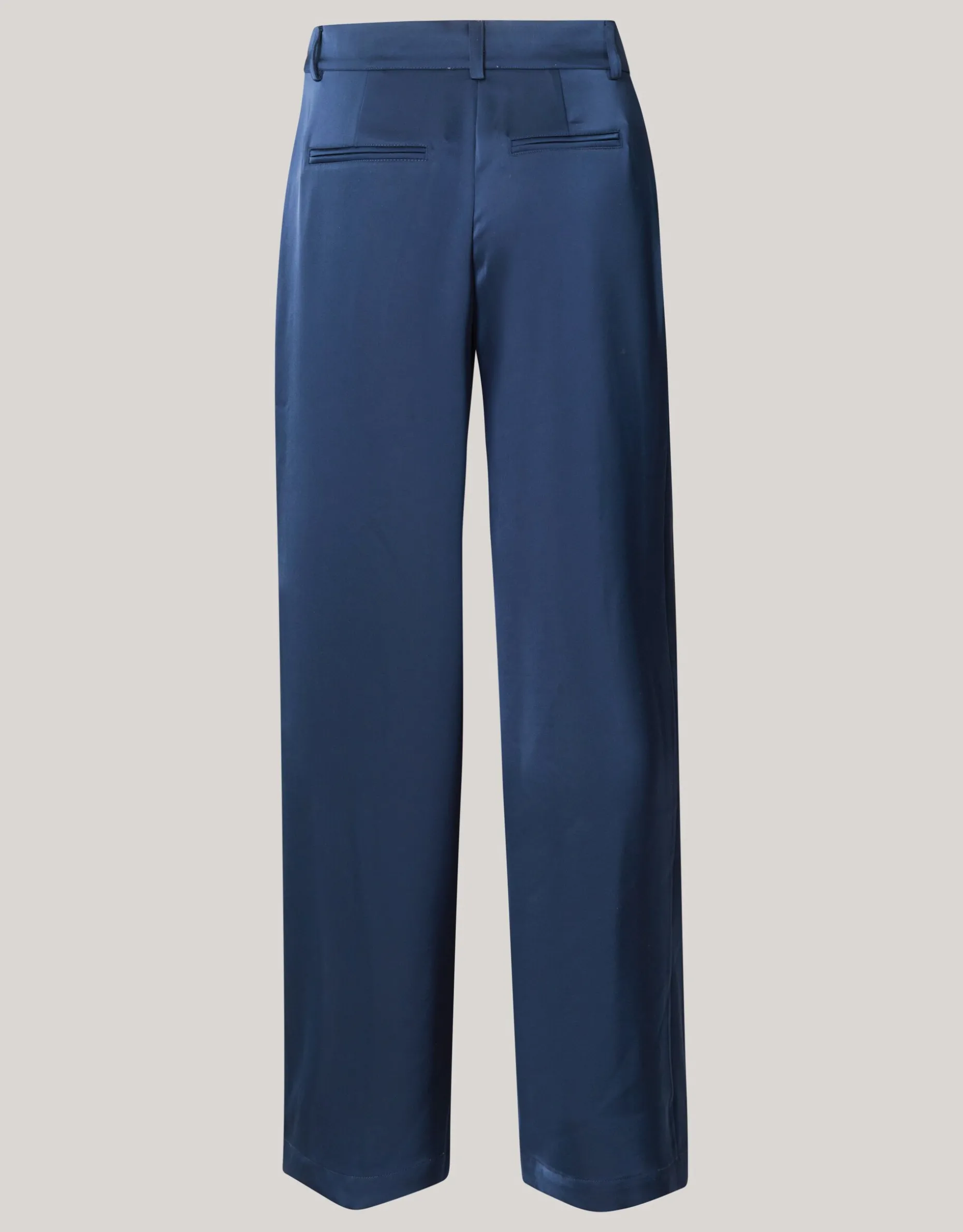 Satijnen Wide Leg Broek Donkerblauw