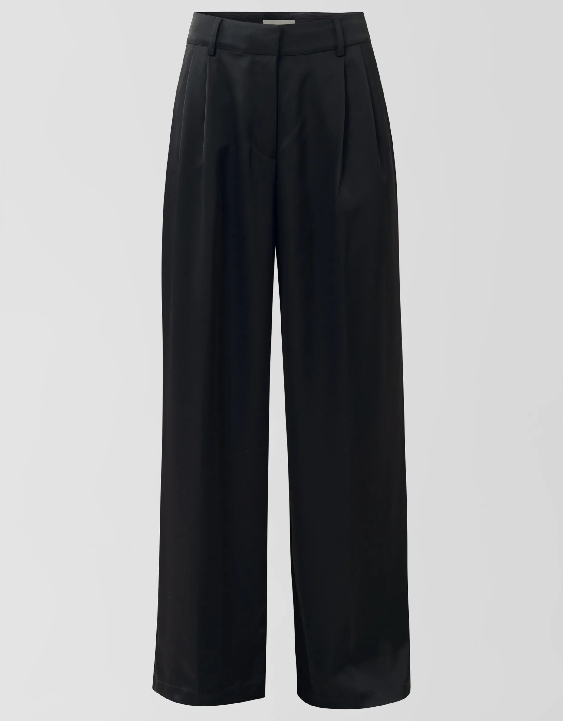 Satijnen Wide Leg Broek Zwart