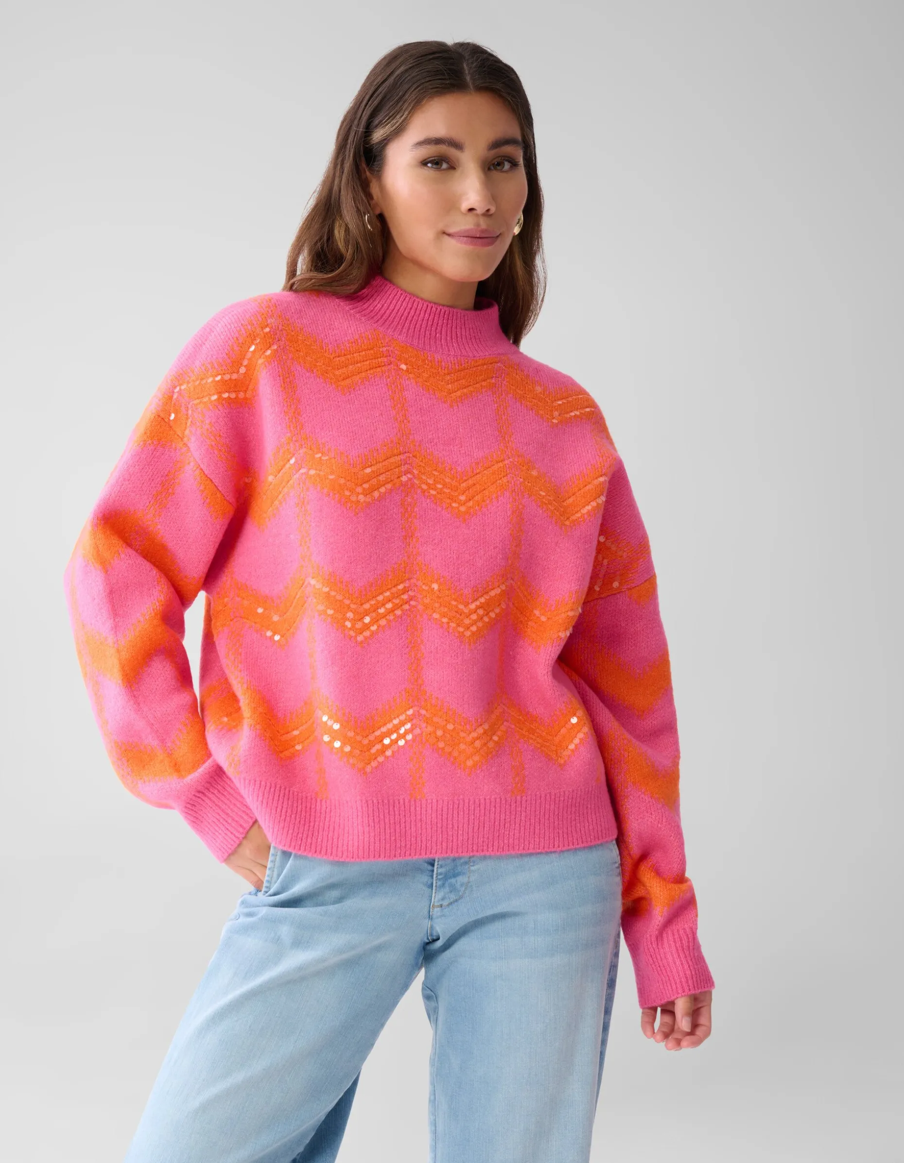 Sequin Dames Trui Roze By Furmey
