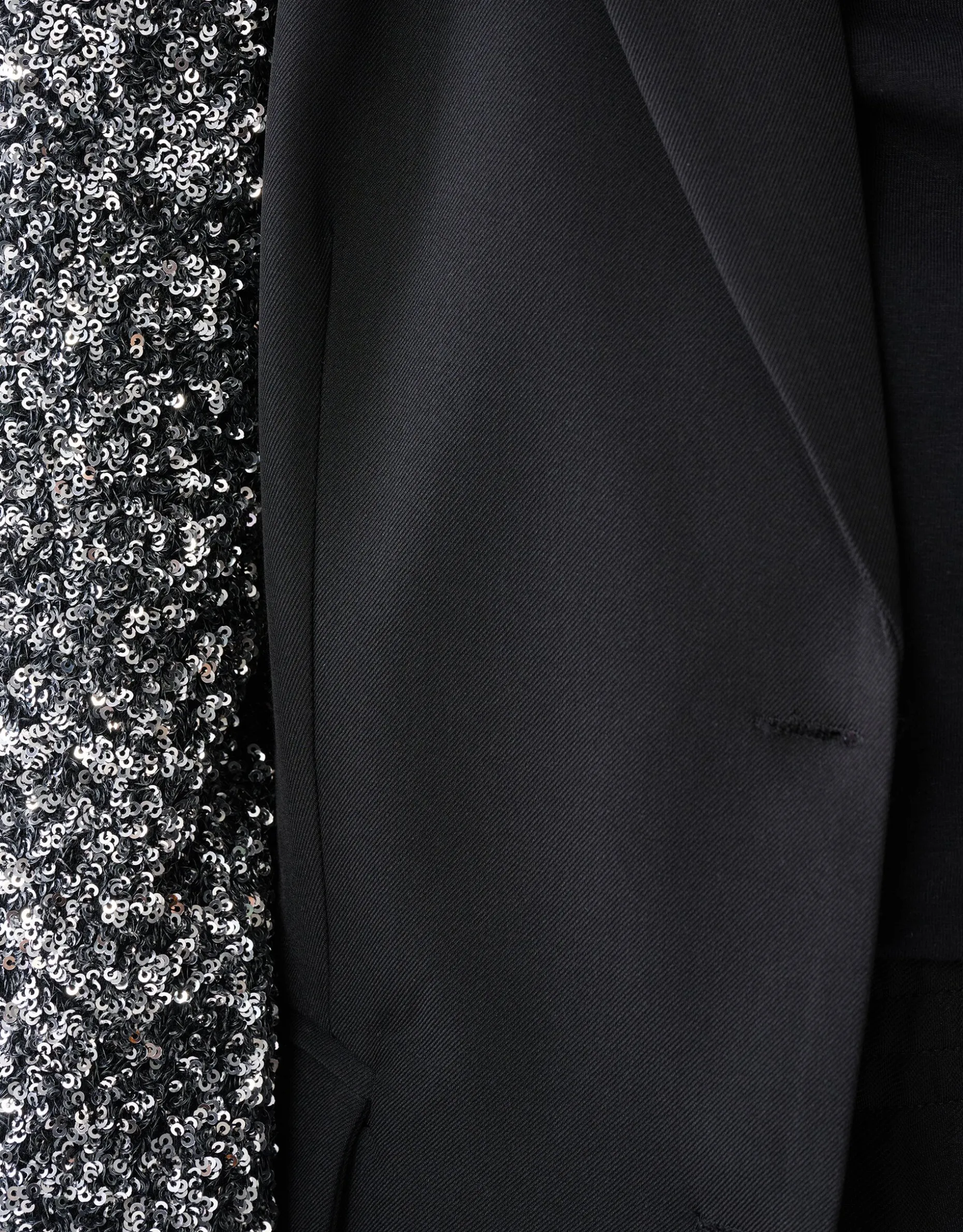 Sequin Mix Blazer Zwart