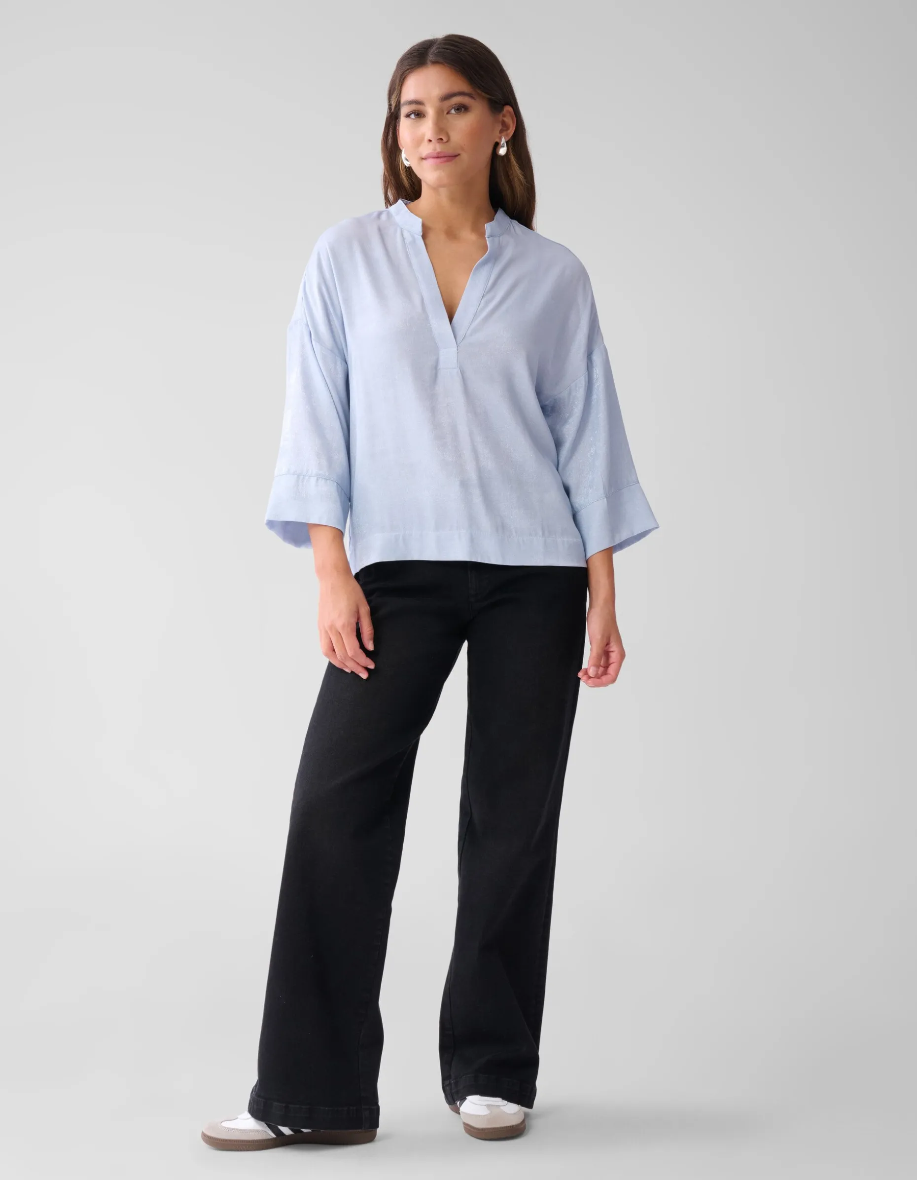 Shine Wide Blouse Lichtblauw