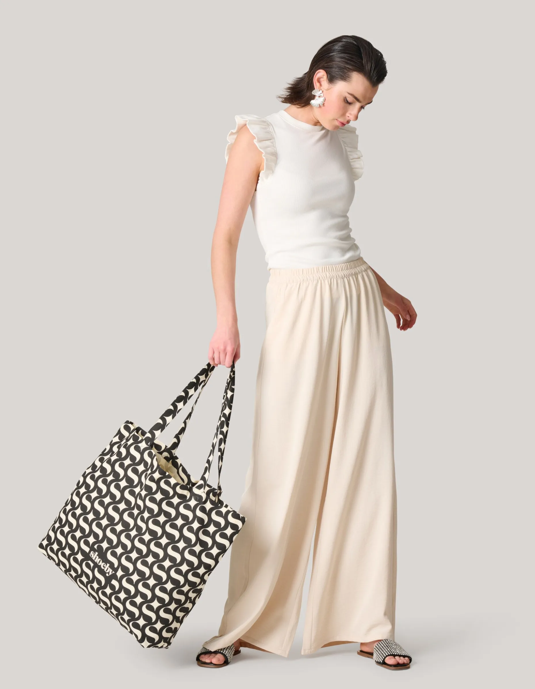 Shoeby Logo Shopper Zwart Groot