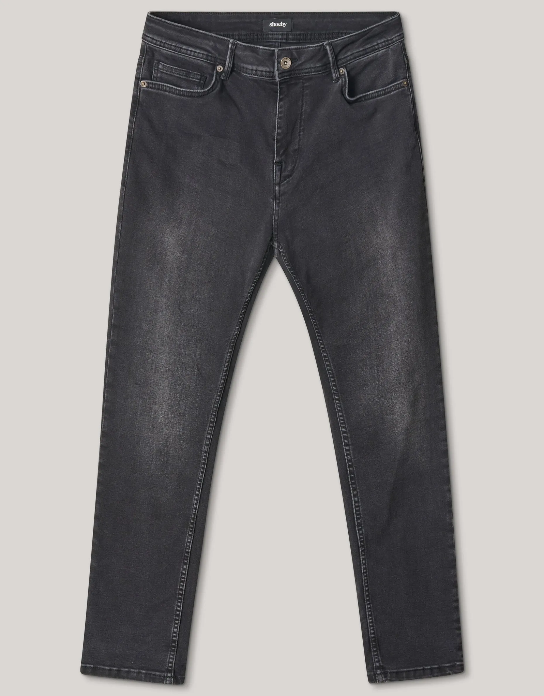 Skinny Fit Jeans Zwart Washed L32
