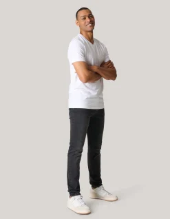 Skinny Fit Jeans Zwart Washed L30