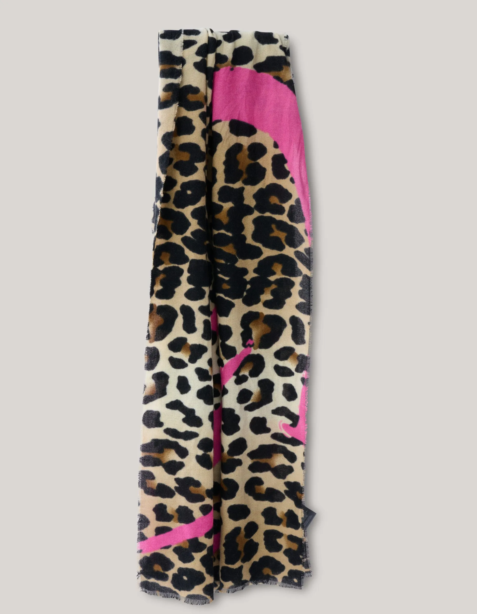 Smiley Artwork Leopard Sjaal Bruin