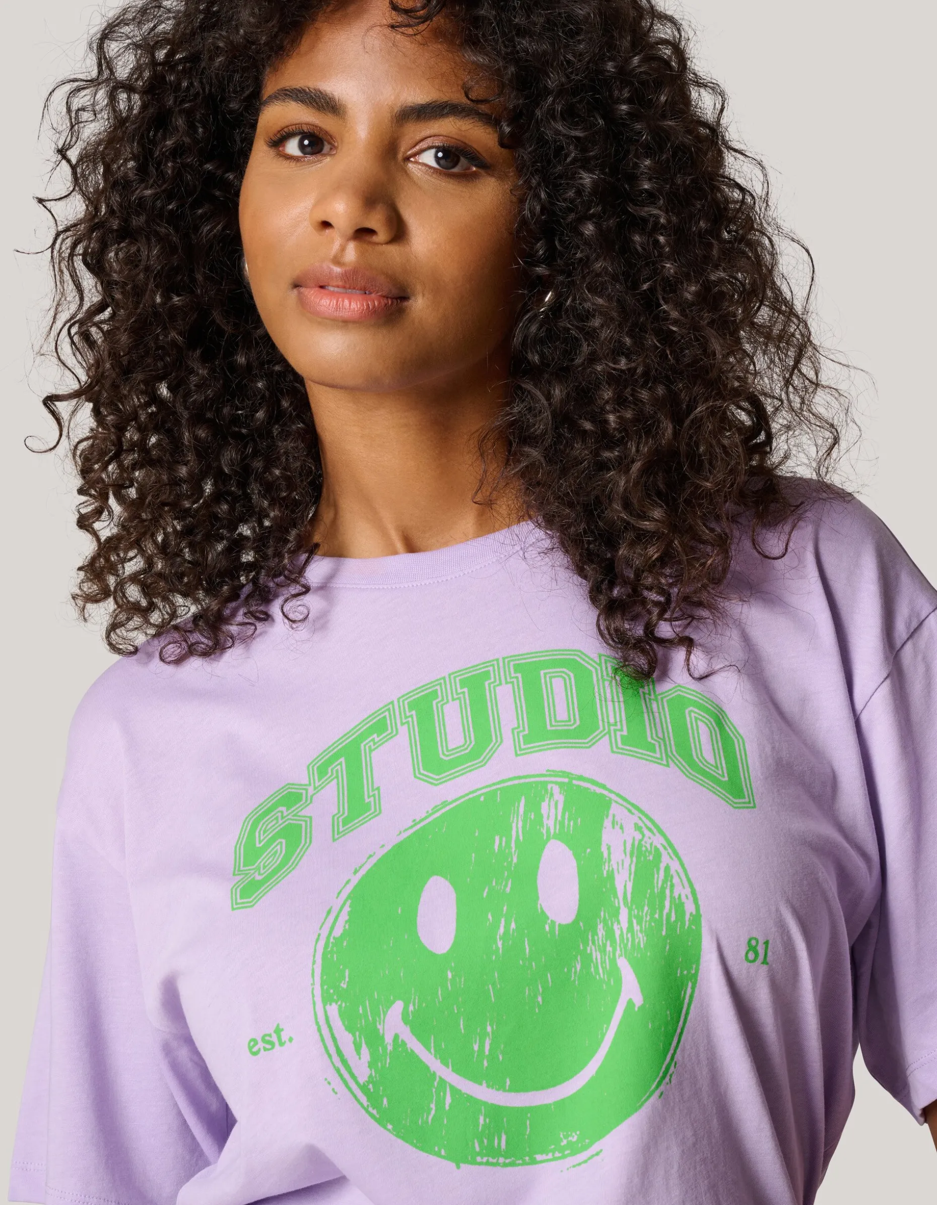Smiley Artwork T-shirt Paars