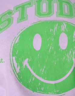 Smiley Artwork T-shirt Paars