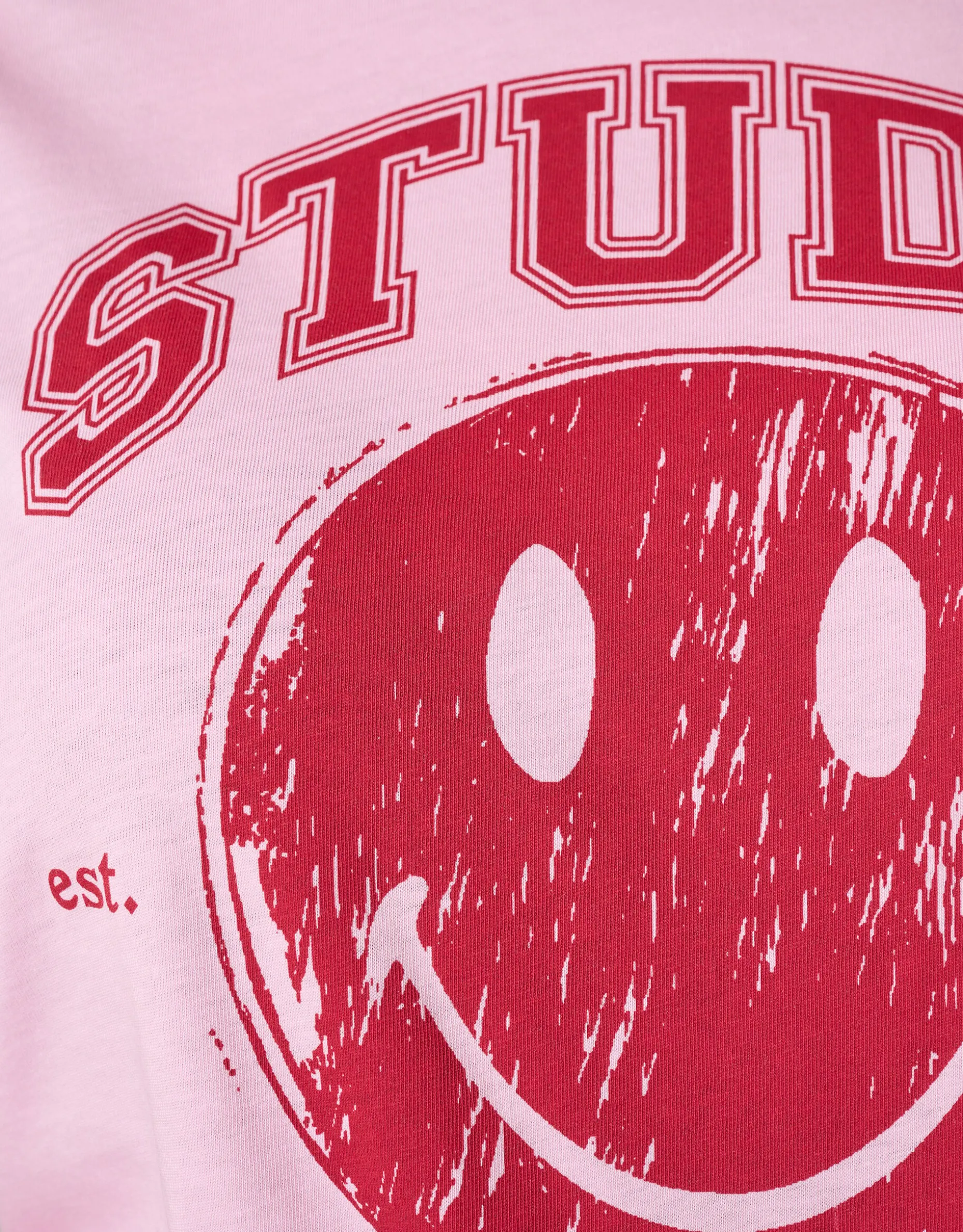 Smiley Artwork T-shirt Roze