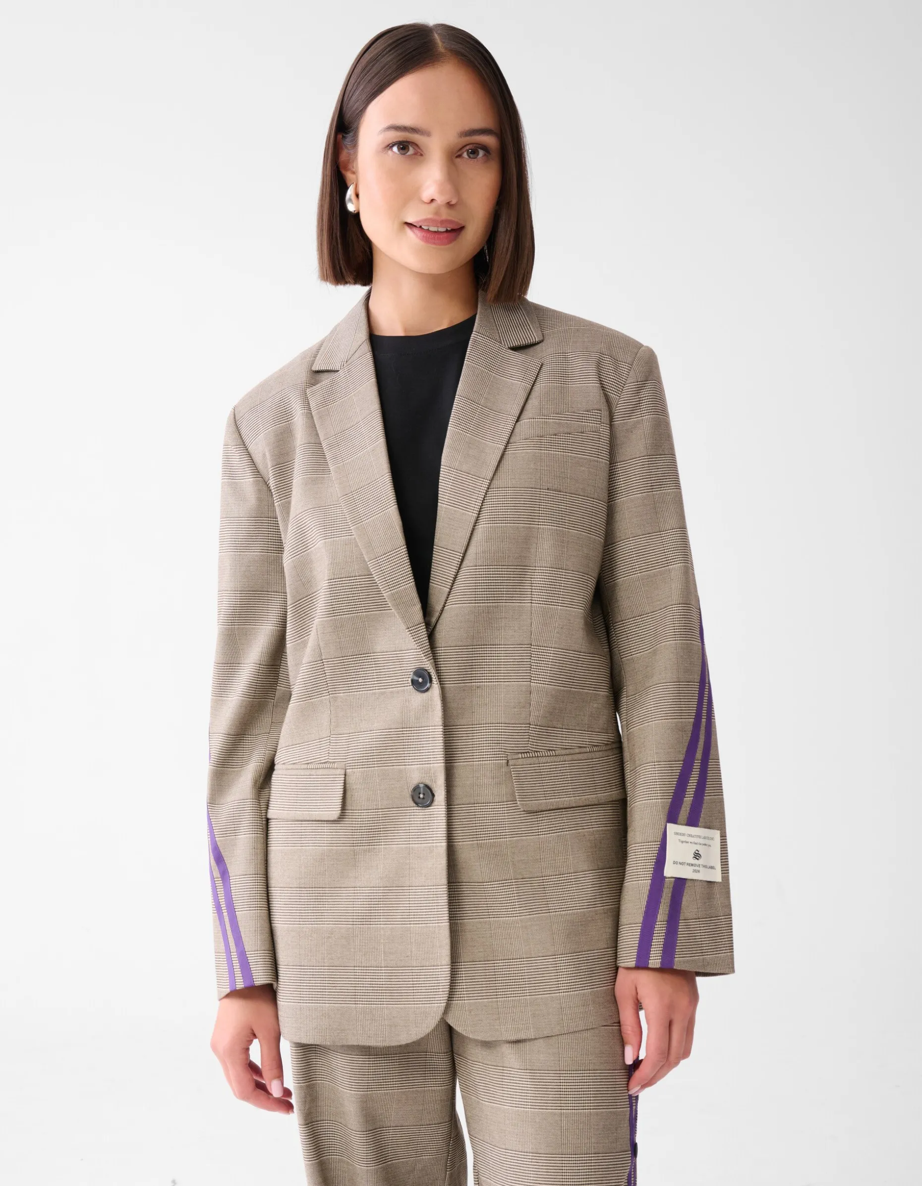 Sporty Ruiten Blazer Bruin