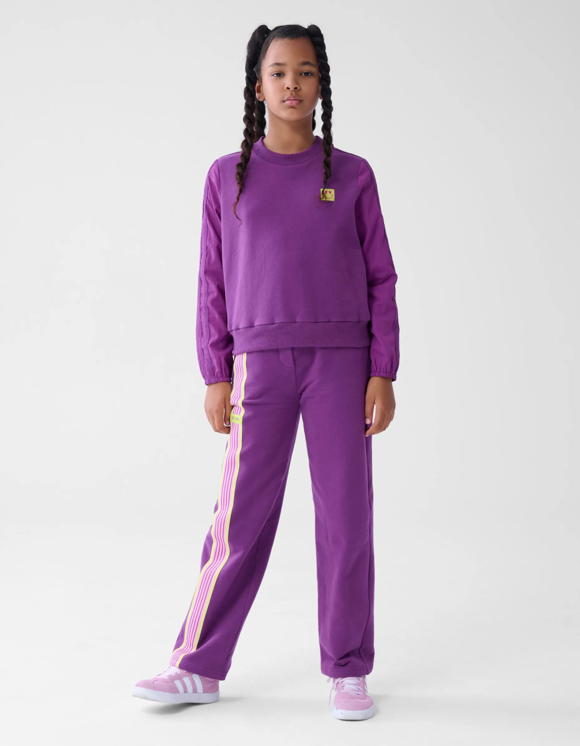 Sporty Stripe Sweater Paars