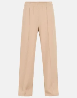 Sporty Wide Leg Broek Beige