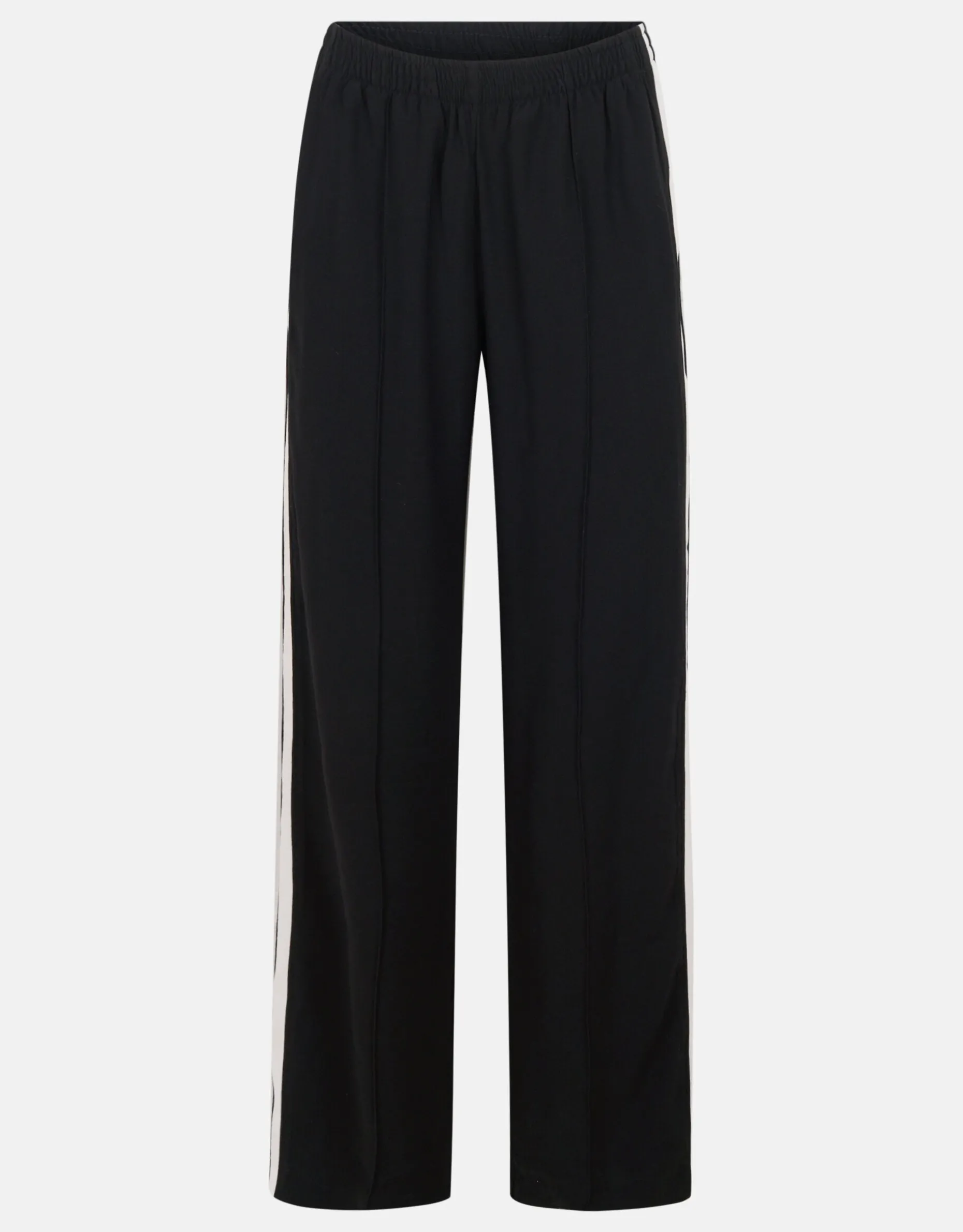 Sporty Wide Leg Broek Zwart