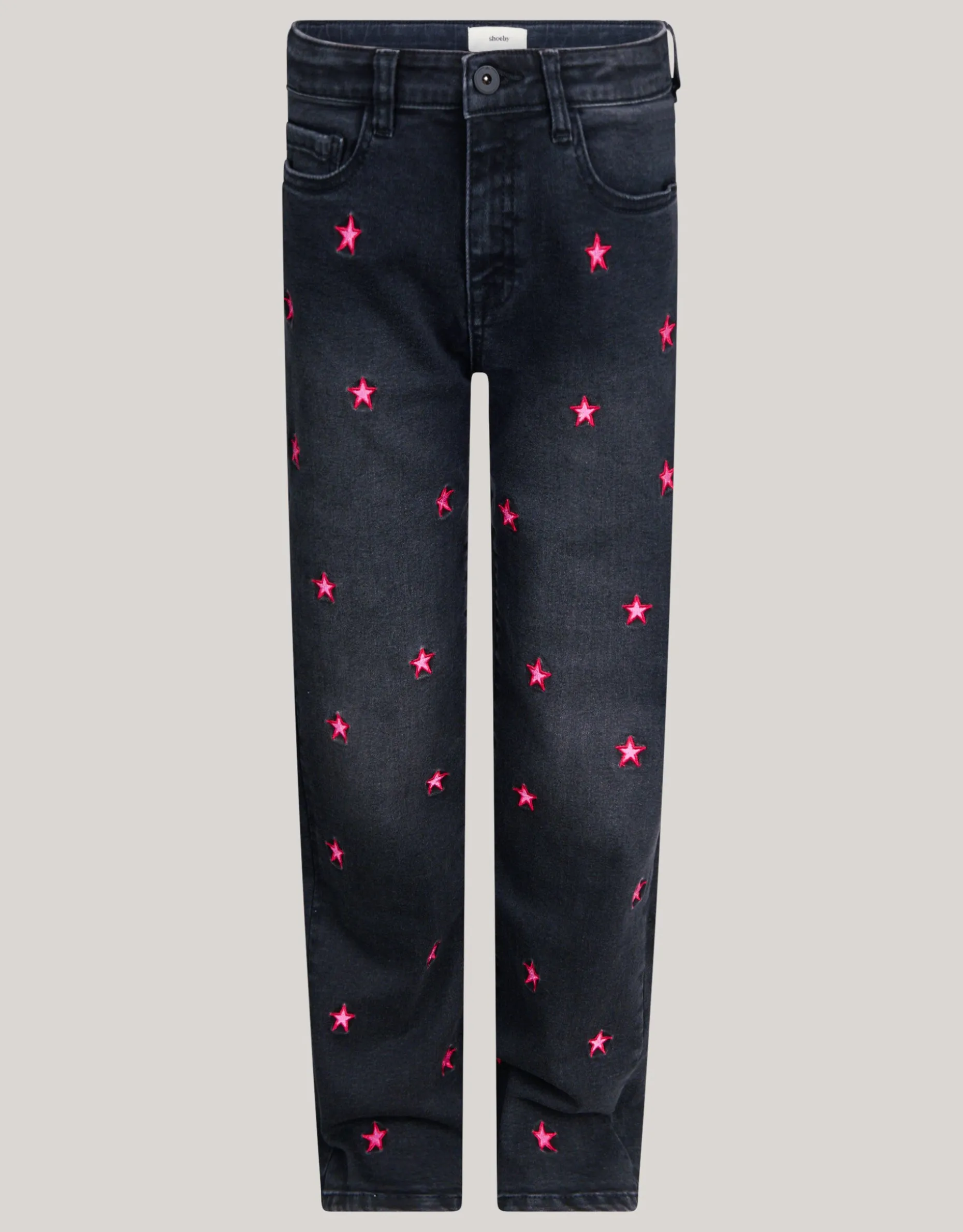 Straight Fit Heart Jeans Donkergrijs