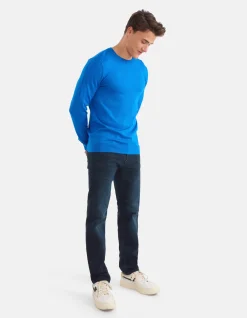 Straight Fit Jeans Blauw/Zwart L34