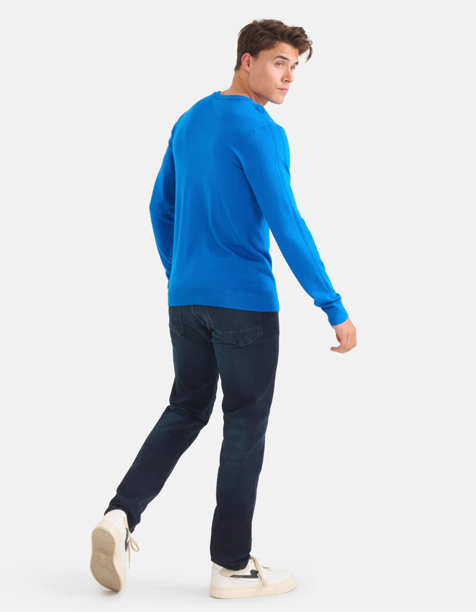 Straight Fit Jeans Blauw/Zwart L36