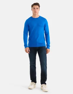 Straight Fit Jeans Blauw/Zwart L30