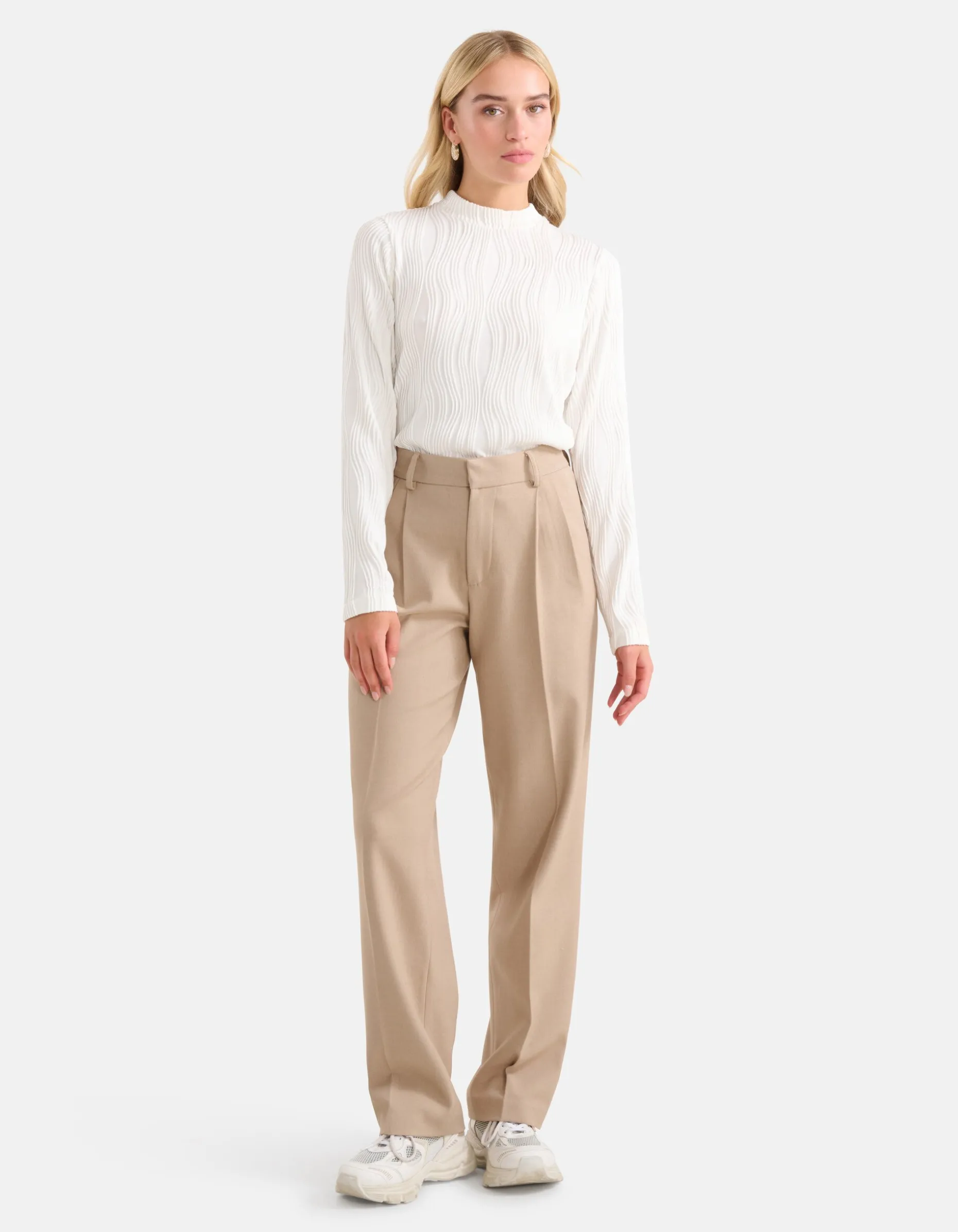 Straight Fit Pantalon Beige