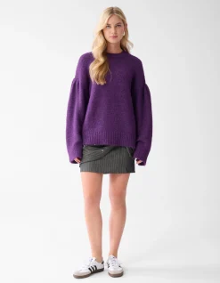 Straight Sleeve Trui Donkerpaars