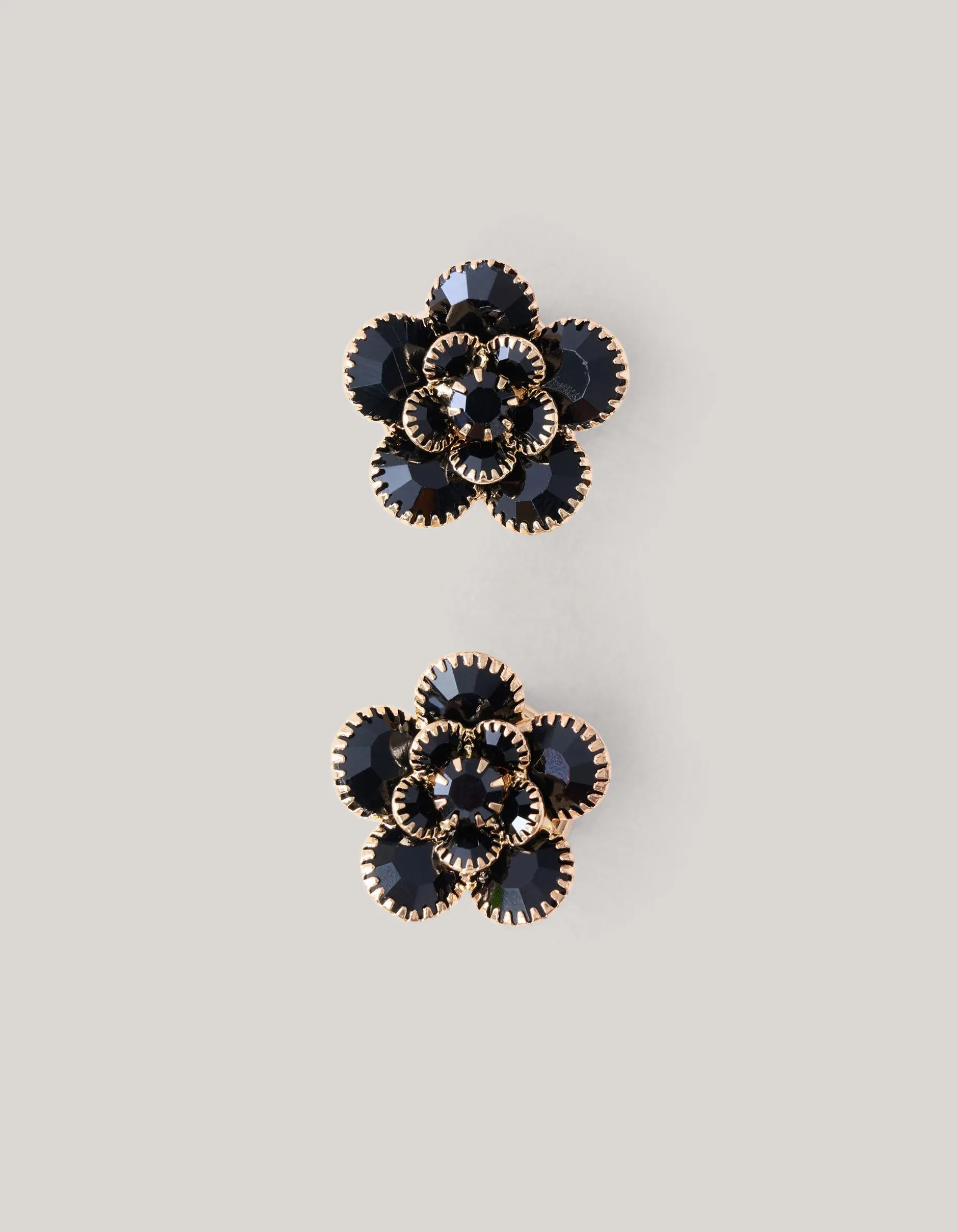 Strass Flower Knopen Clips Zwart