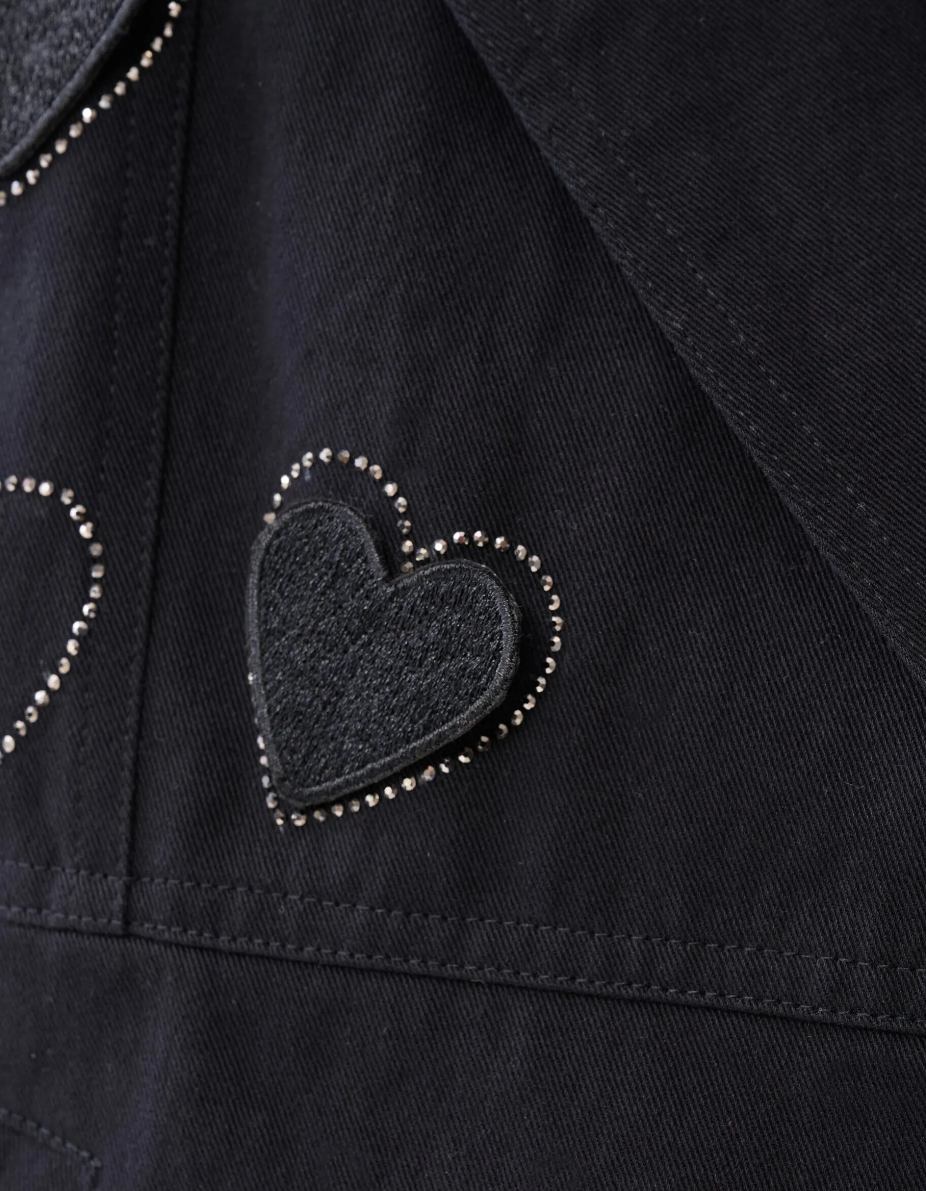 Strass Heart Gilet Zwart