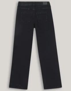 Strass Heart Straight Fit Jeans Zwart