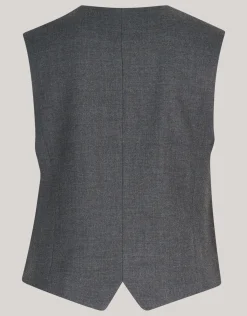 Strass Knopen Gilet Grijs