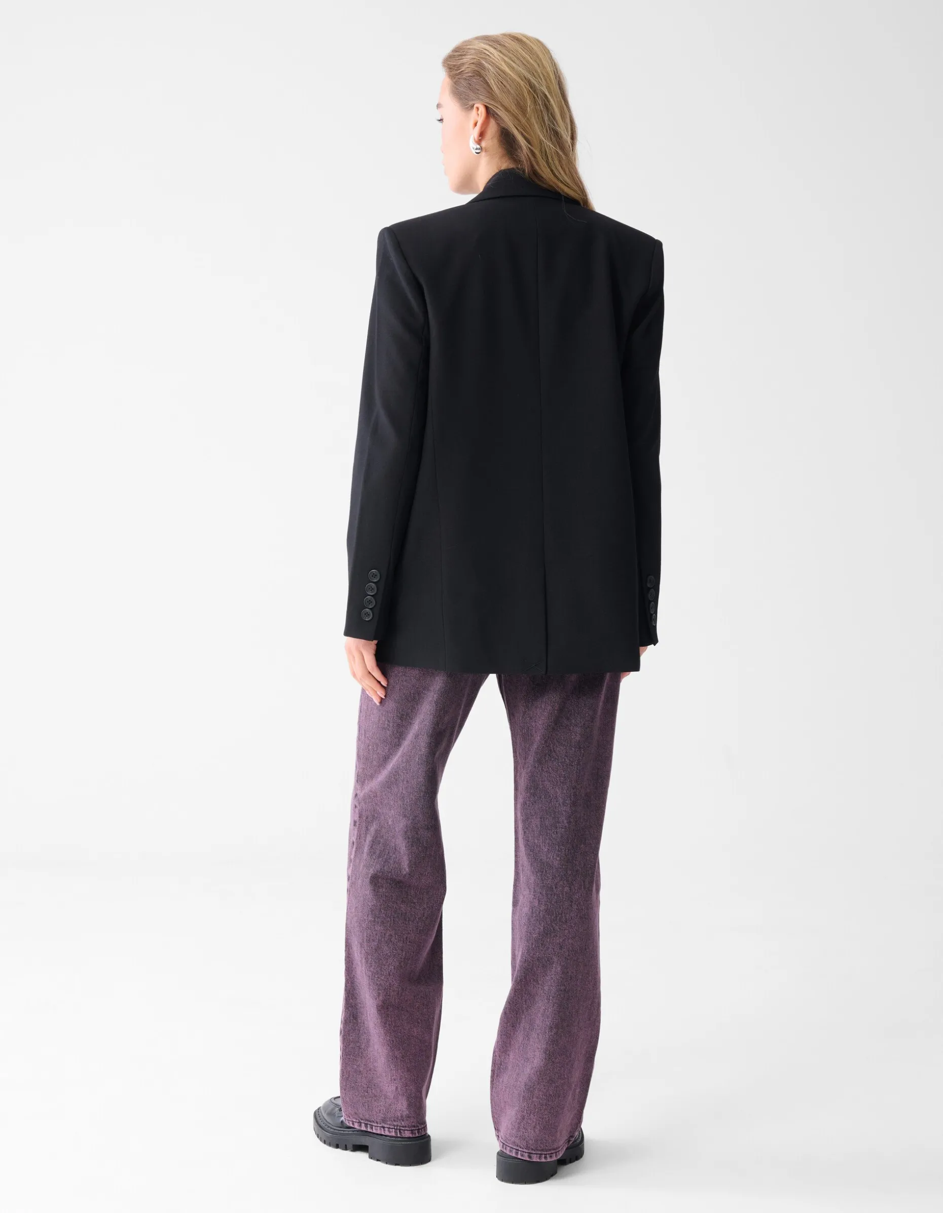 Strass Letter Blazer Zwart