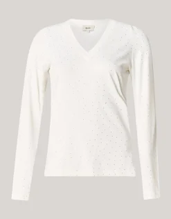 Strass Rib Jersey Top Wit