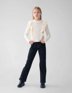 Strass Straight Leg Jeans Zwart