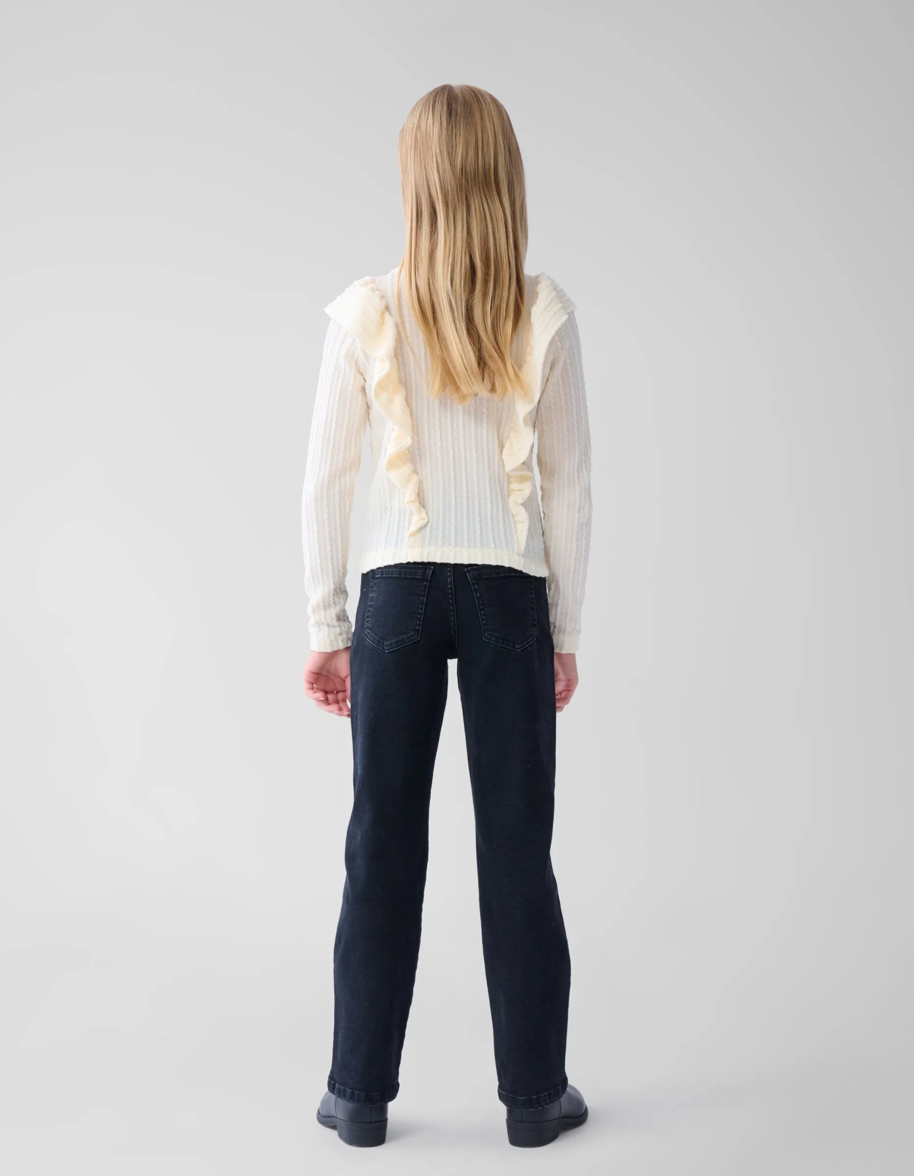 Strass Straight Leg Jeans Zwart