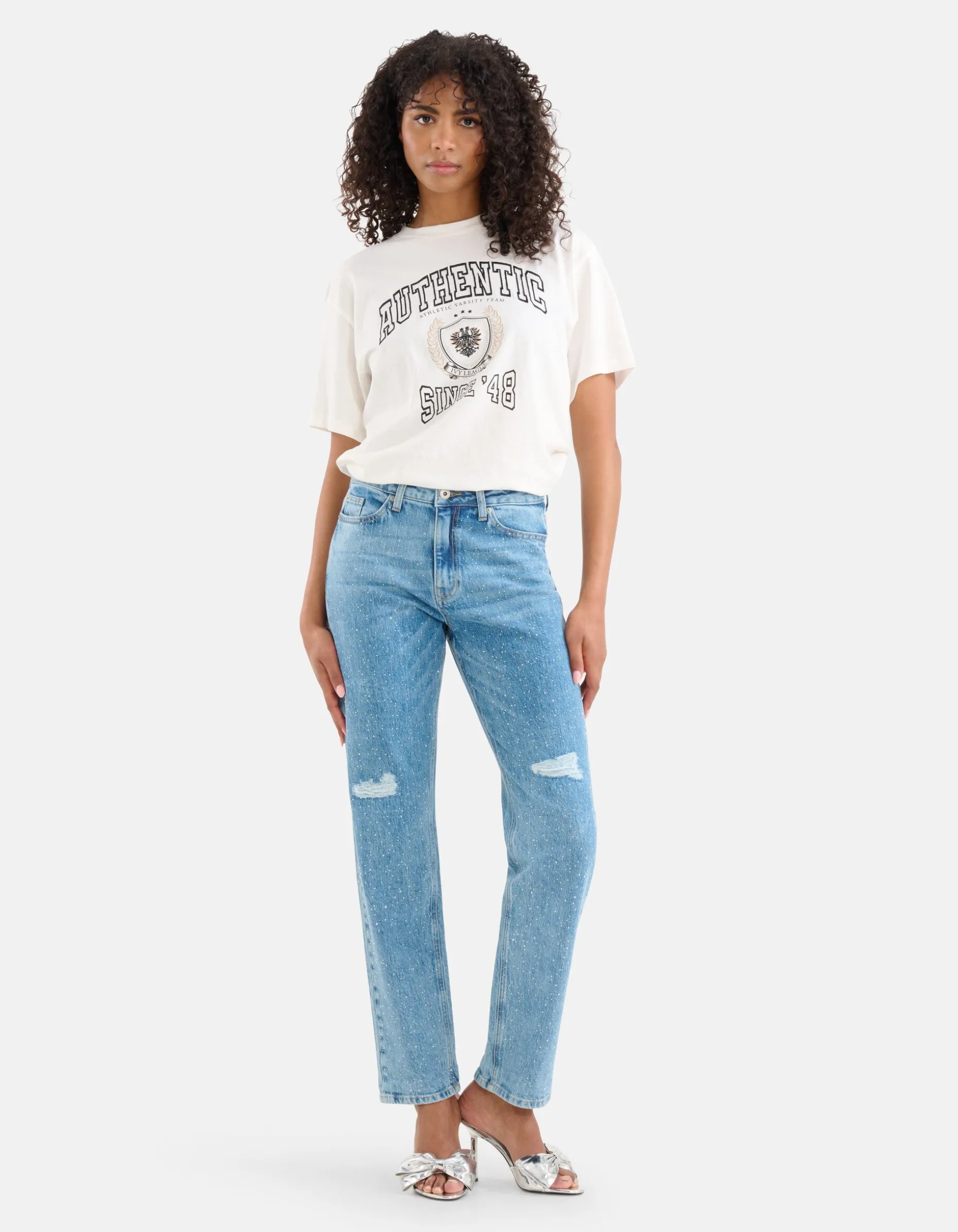 Strass Tapered Fit Jeans Mediumstone By Fred