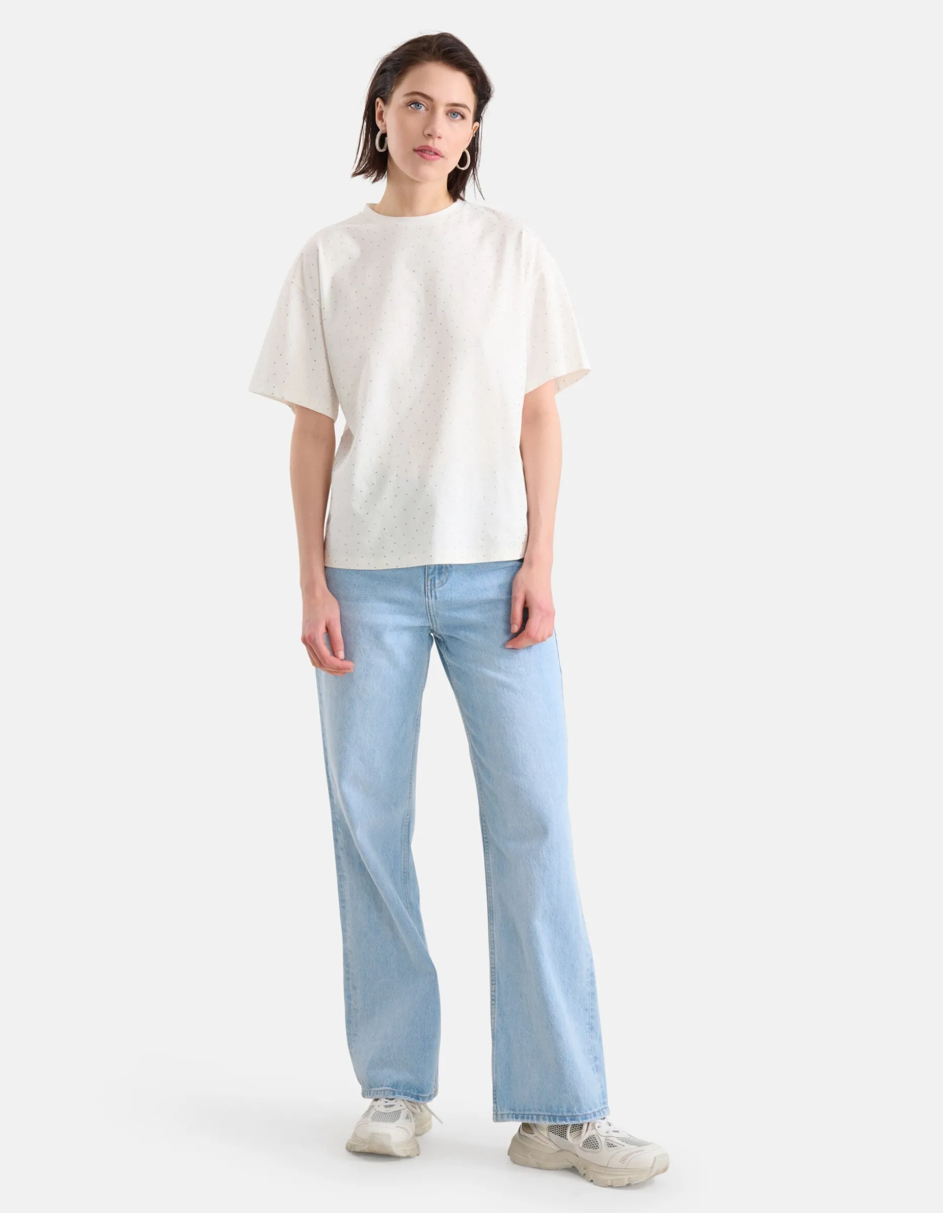 Strass T-shirt Wit