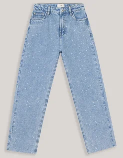 Strass Wide Leg Jeans Mediumstone