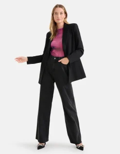 Strass Wide Leg Jeans Zwart
