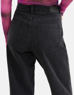 Strass Wide Leg Jeans Zwart