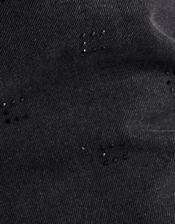 Strass Wide Leg Jeans Zwart