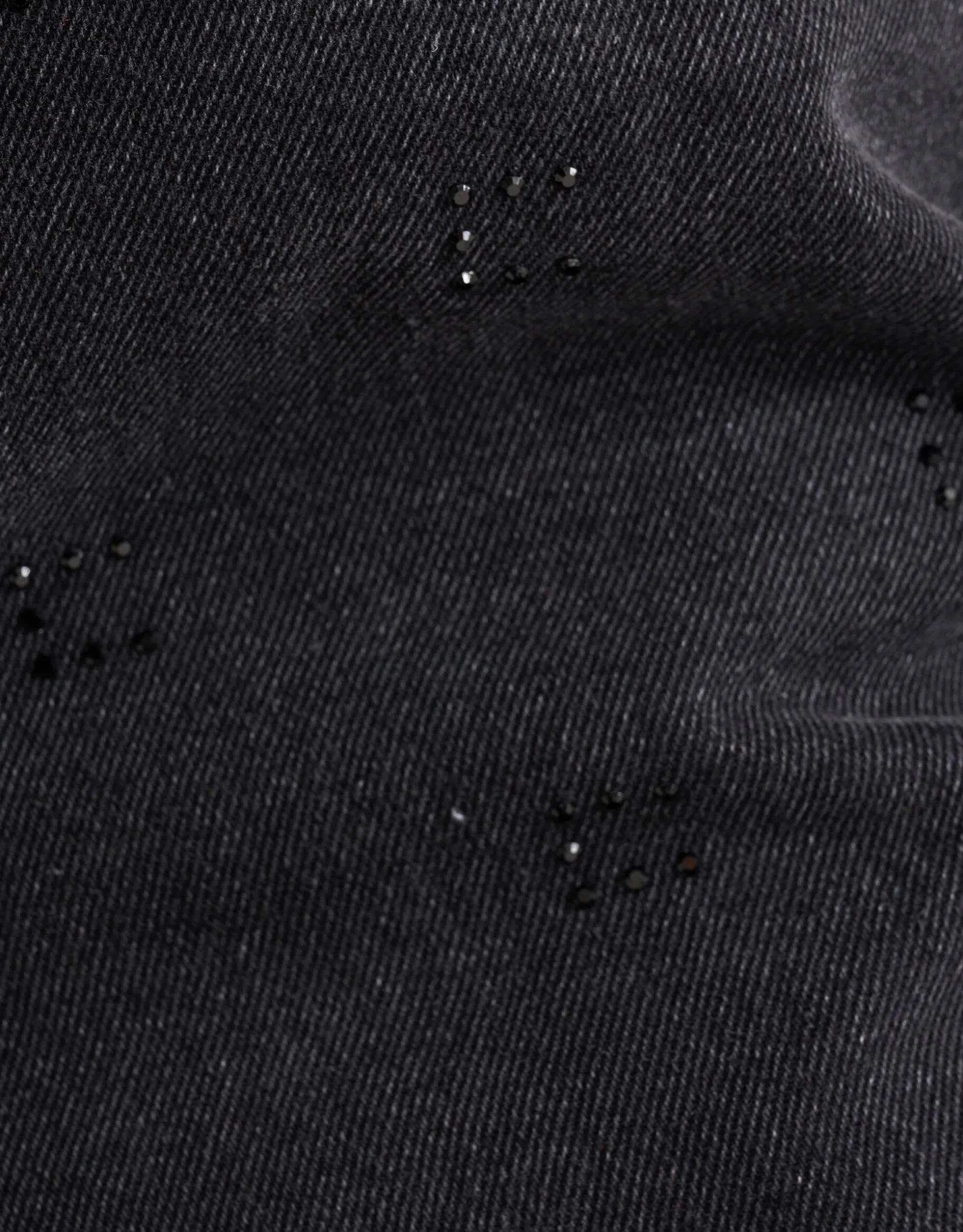 Strass Wide Leg Jeans Zwart