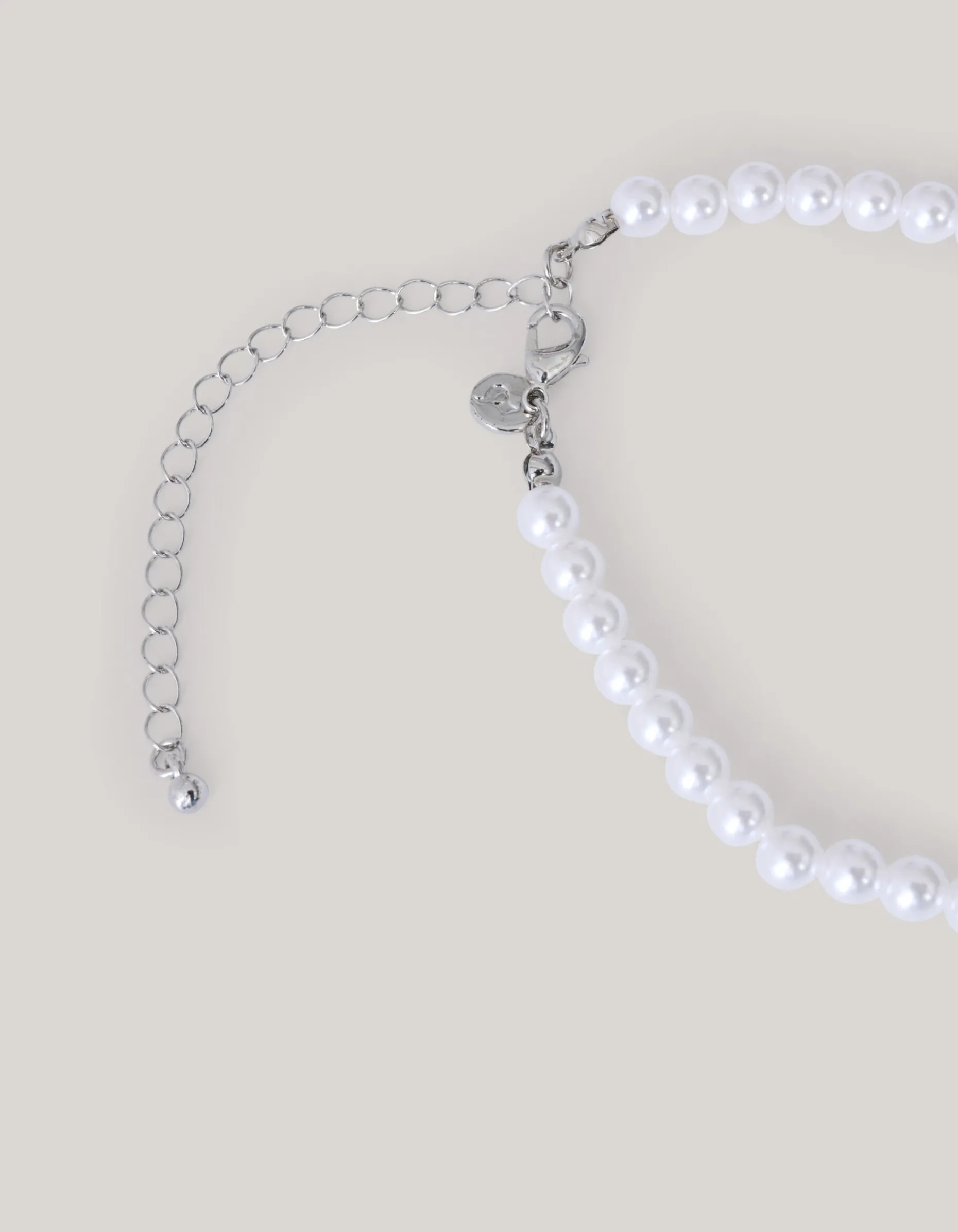 Strik Parel Ketting Zilver