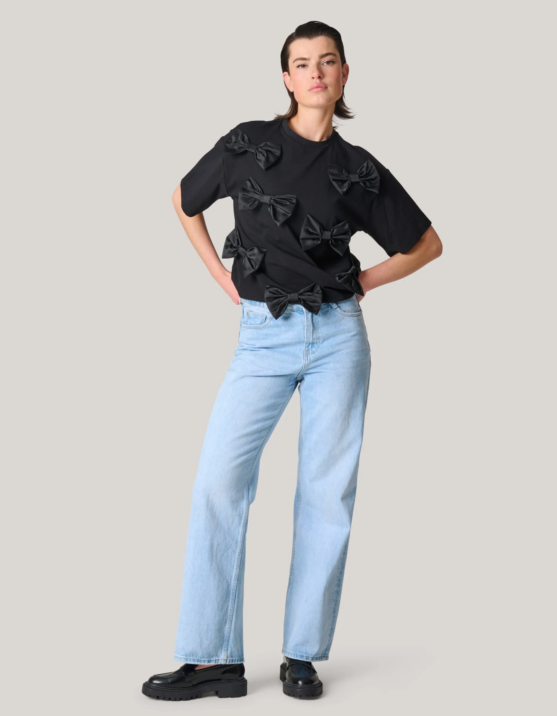 Strik T-shirt Zwart