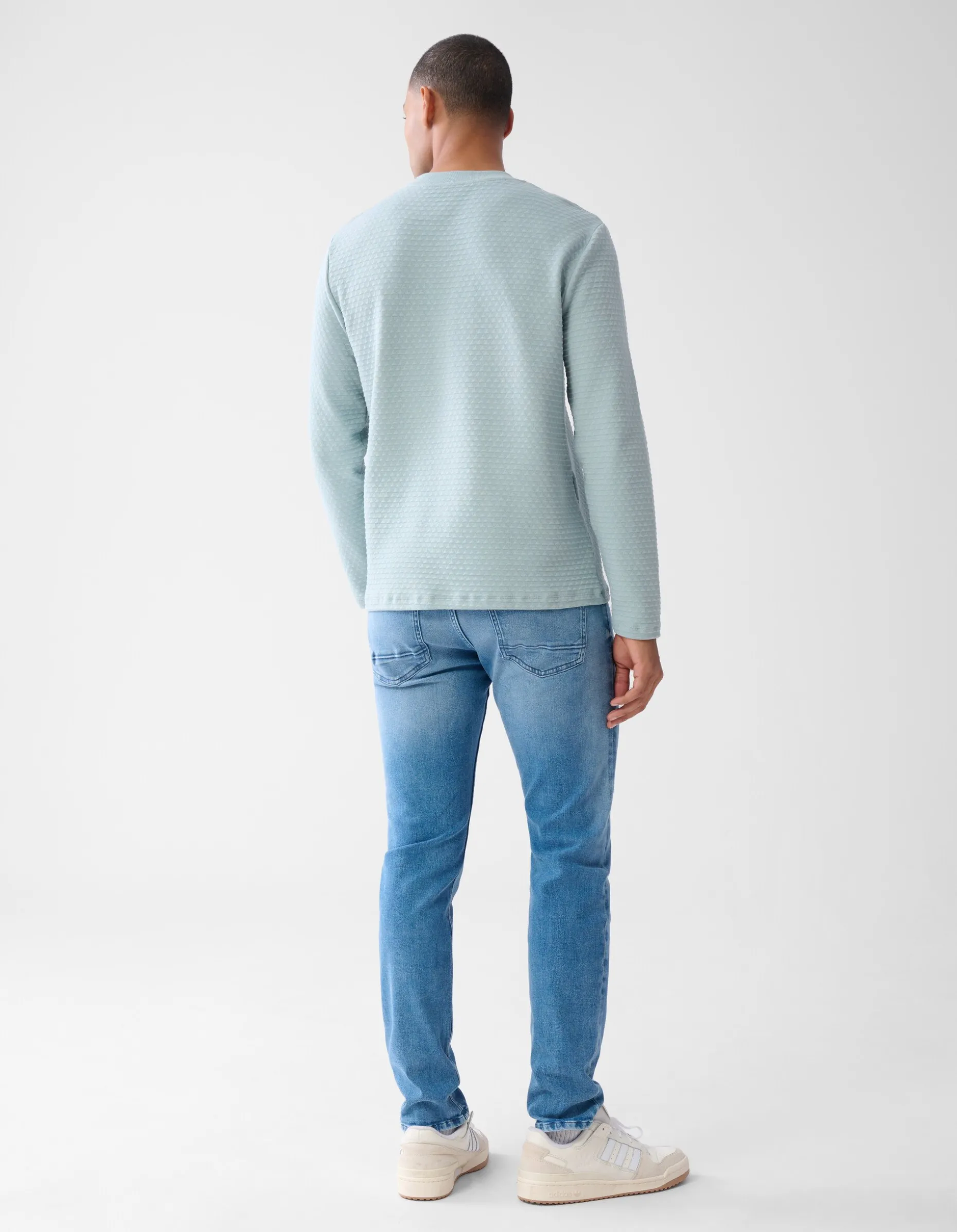 Structuur Longsleeve Lichtgroen