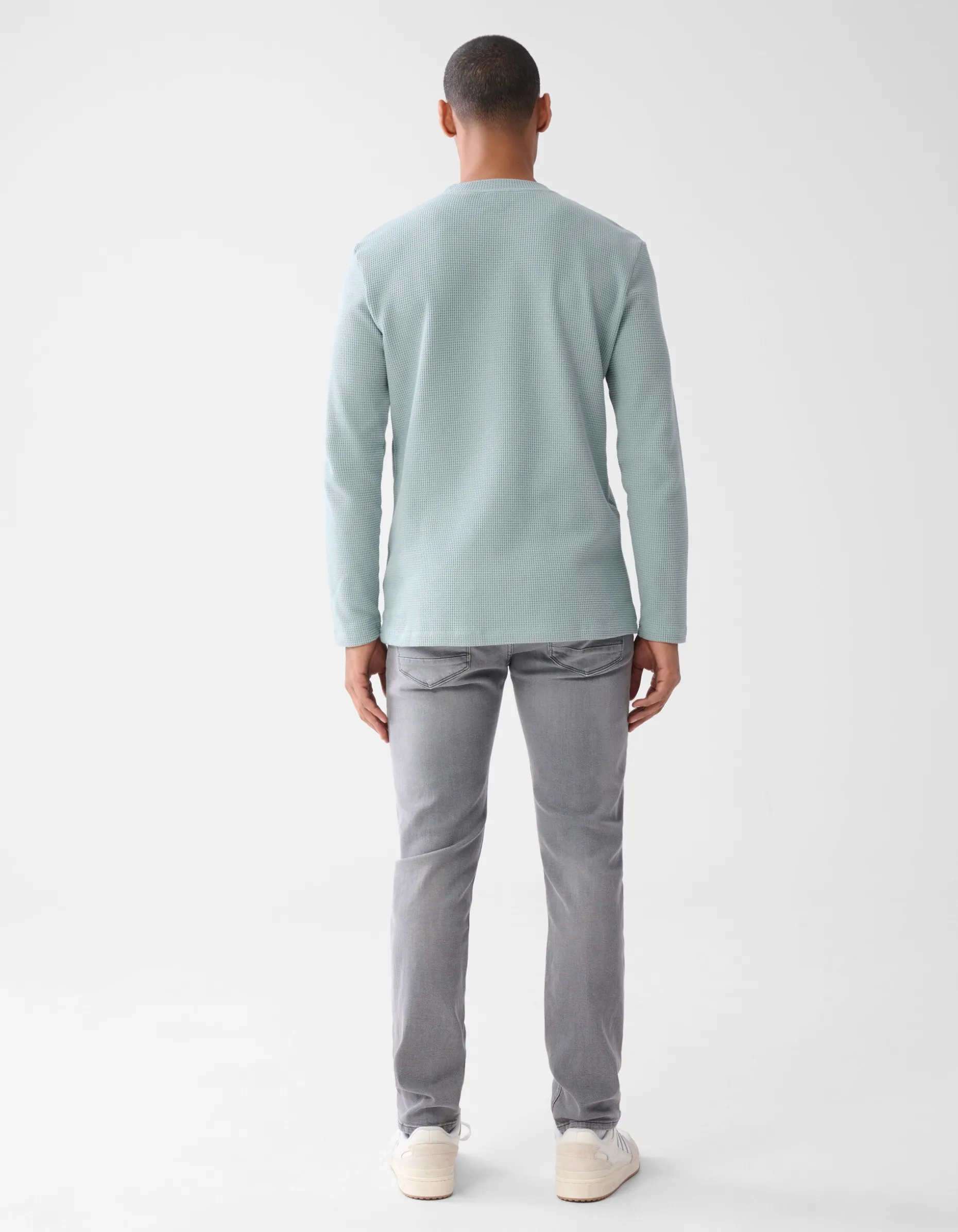Structuur Longsleeve Lichtgroen