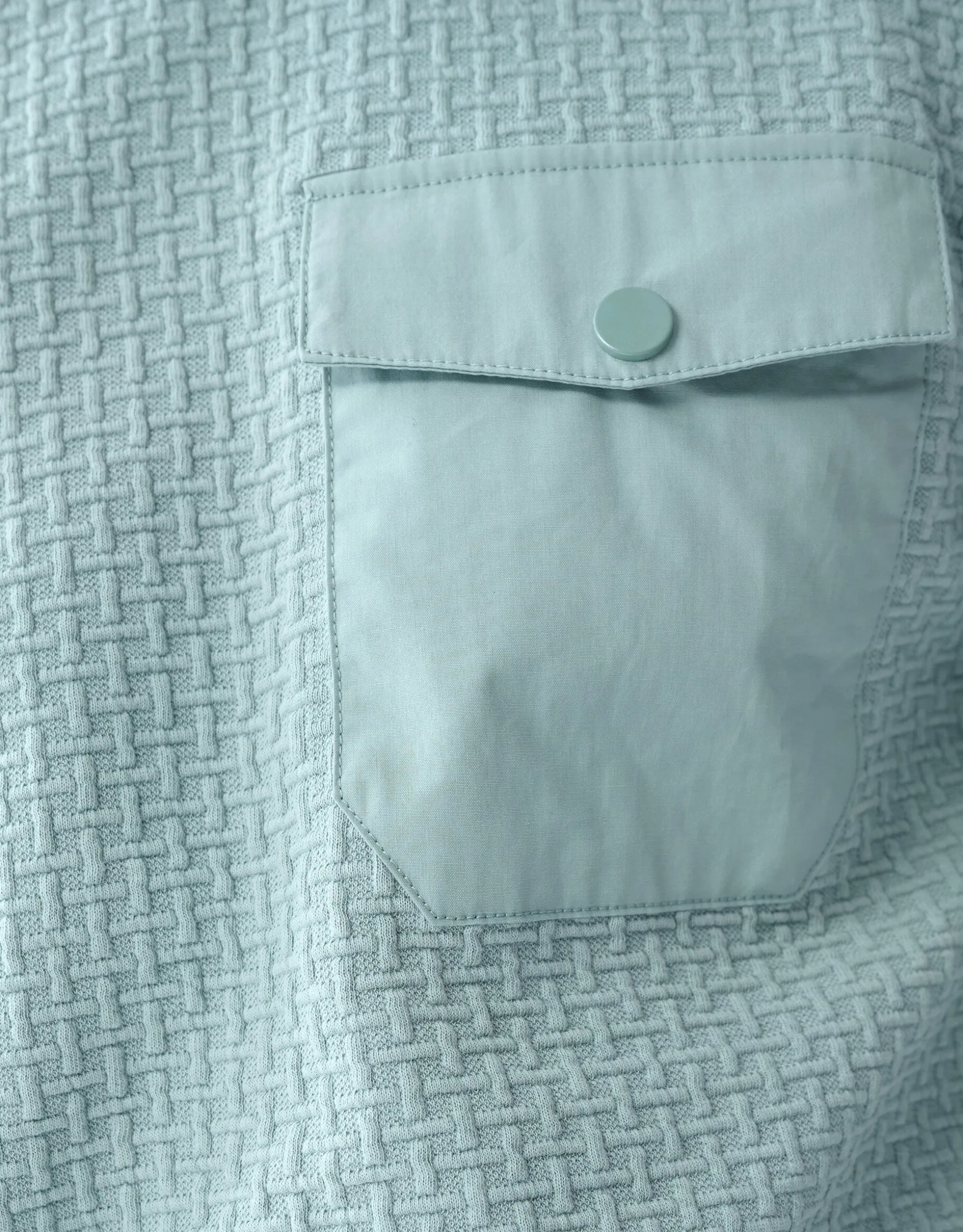 Structuur Pocket Trui Lichtblauw