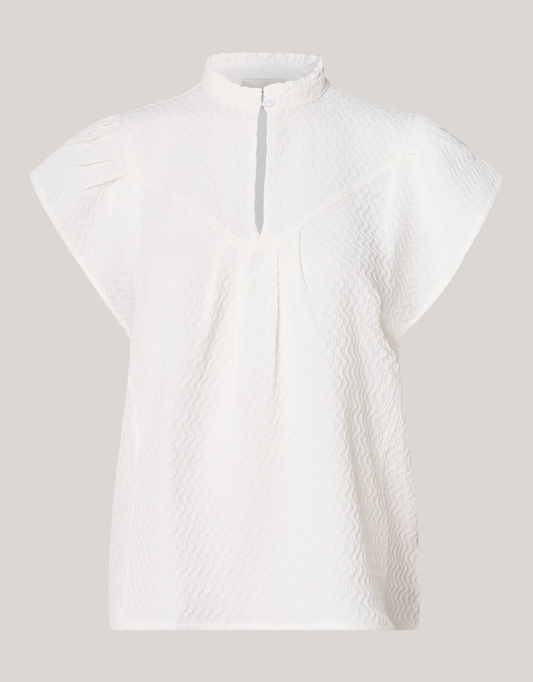 Structuur Ruffle Top Wit