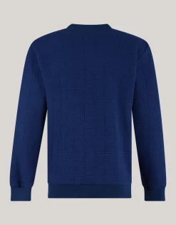 Structuur Sweater Donkerblauw