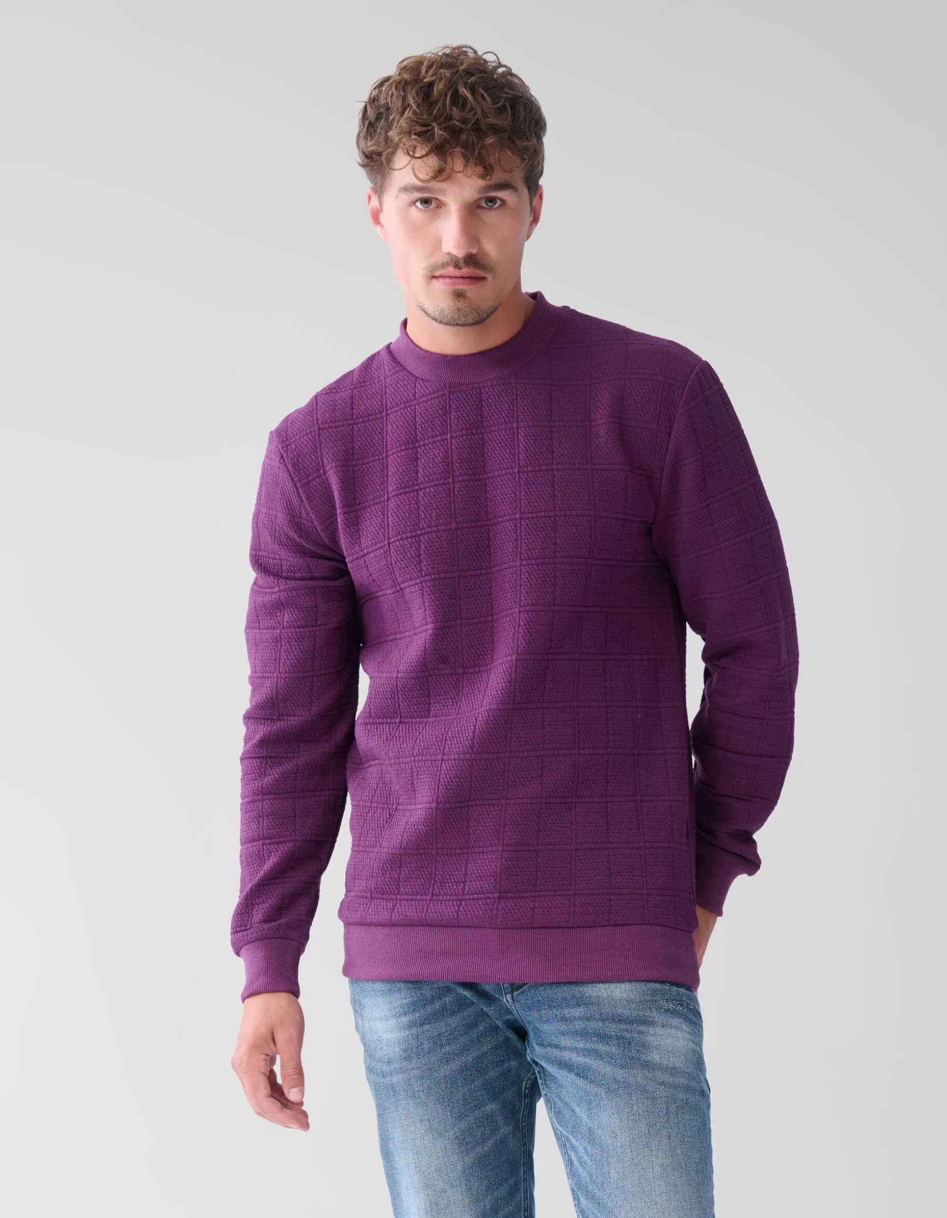 Structuur Sweater Donkerrood