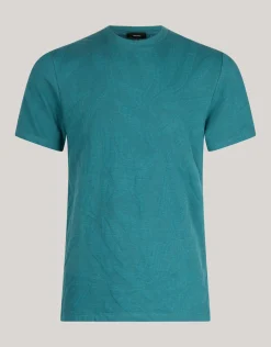 Structuur T-shirt Donker Turquoise